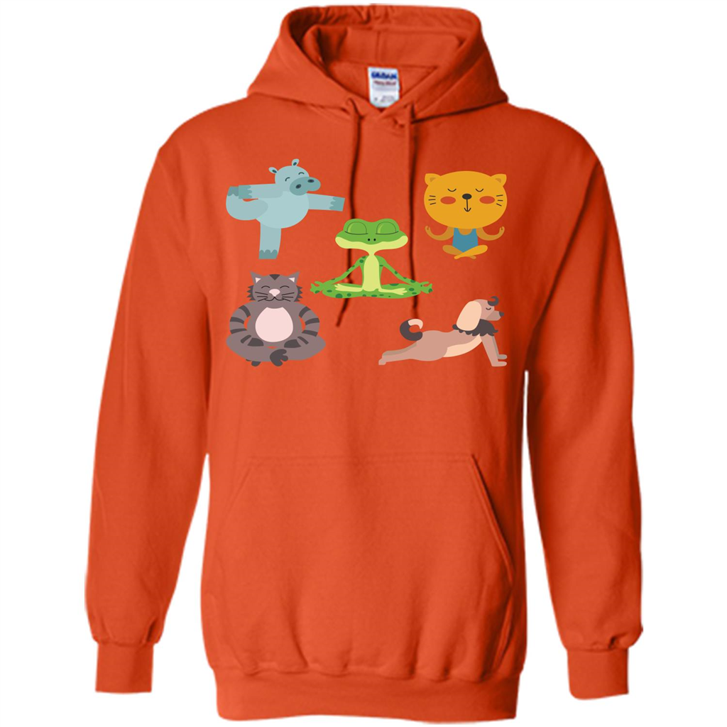 Yoga Animals T-shirt Sphynx Yoga Orange