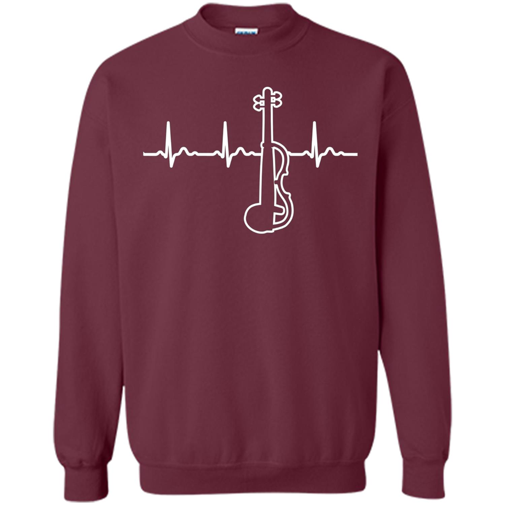 Electric Violin Heartbeat T-Shirt Special Instrument T-shirt Maroon