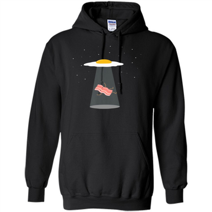 Cute Funny Bacon And Eggs UFO Black