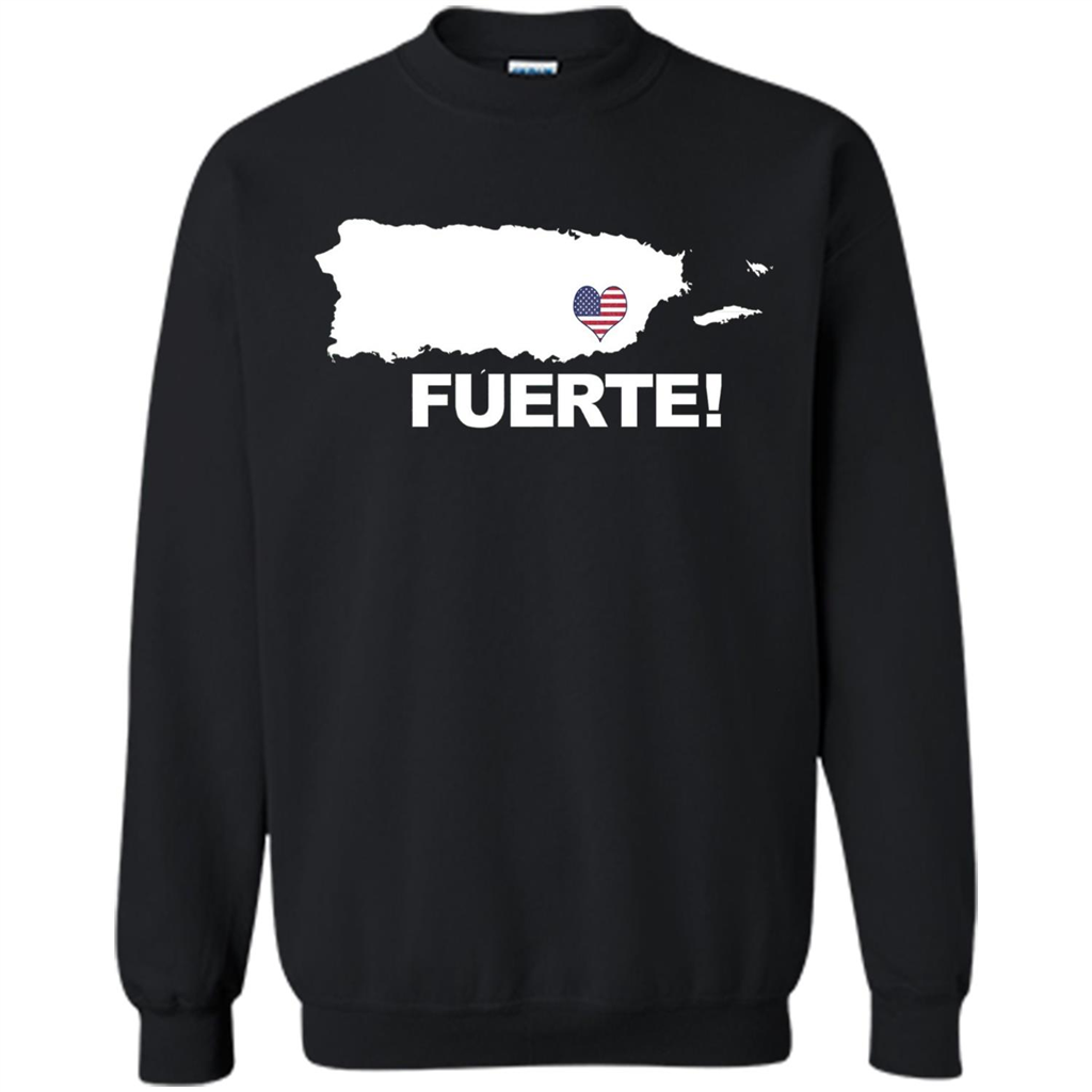 Fuerte T-Shirt Strong Support for Puerto Rico T-shirt Black
