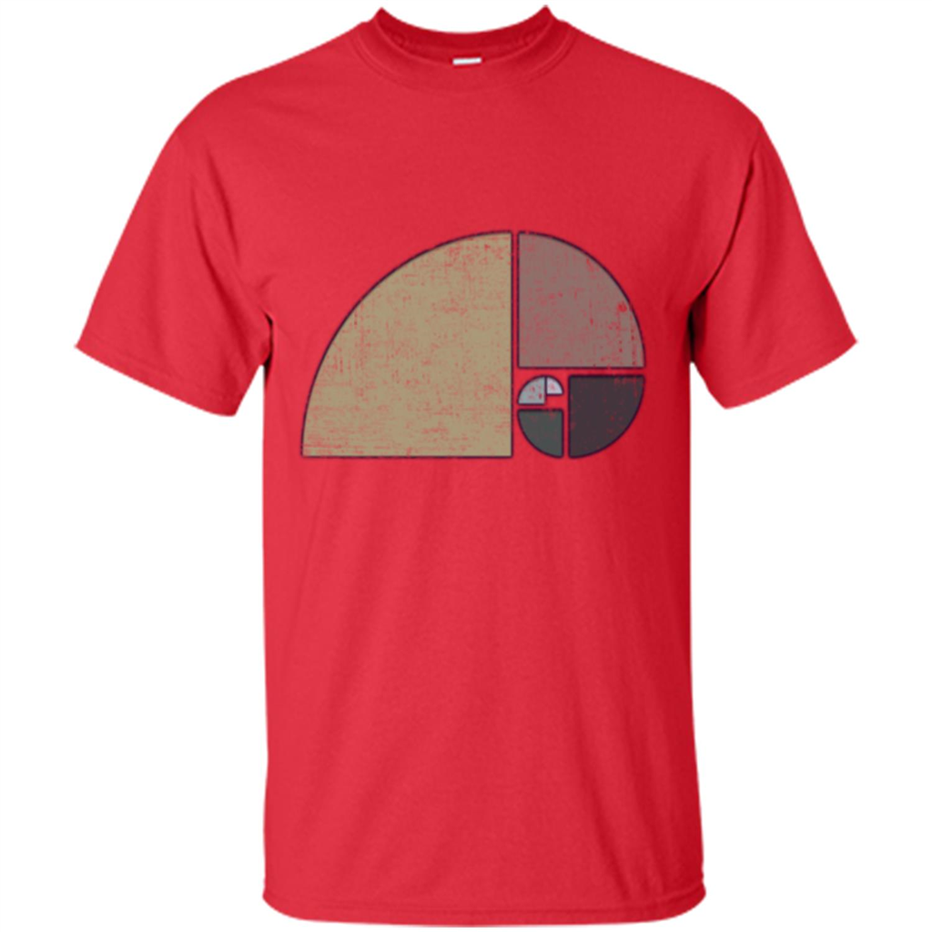 Distressed Geometric Fibonacci Spiral T-sihrt Red