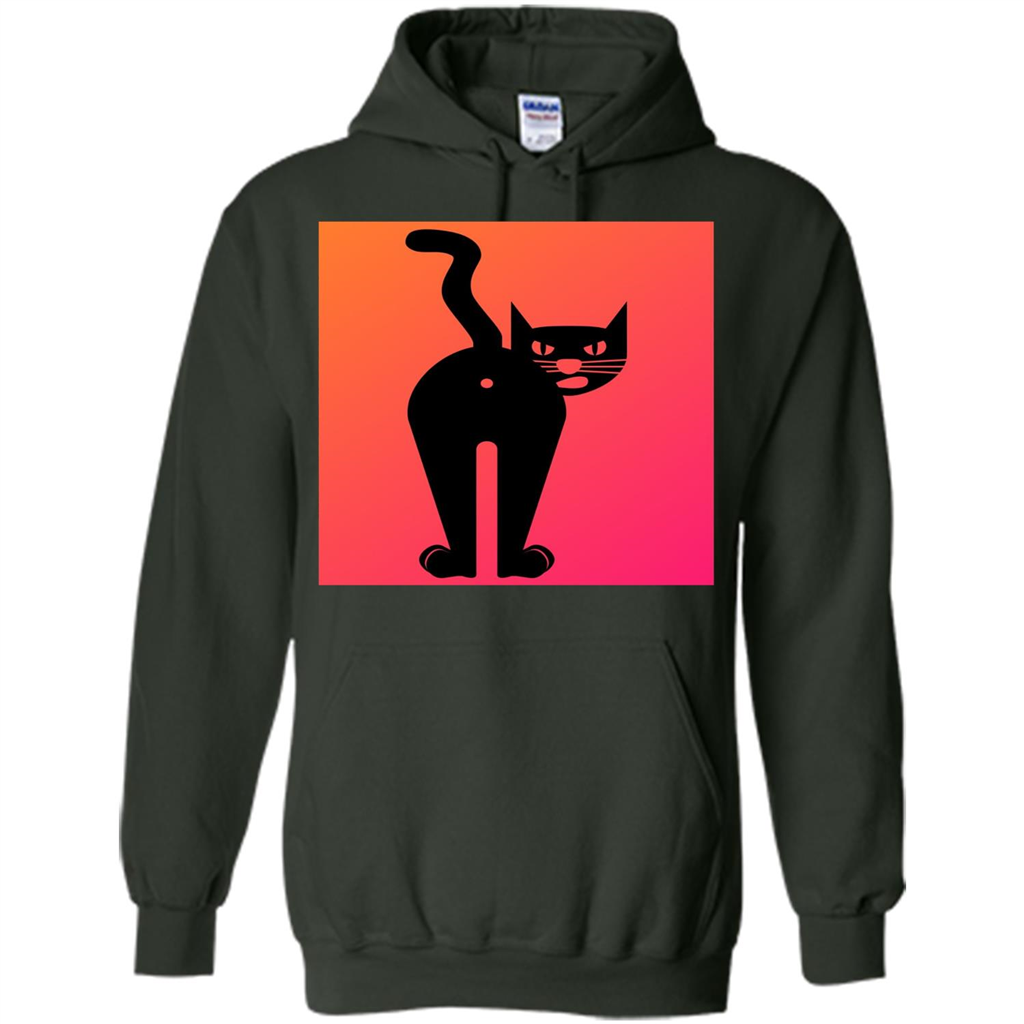 Cat Butt T-shirt Funny Cat Attitude T-shirt Forest Green