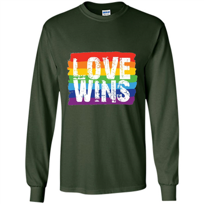 LGBTQ Pride T-shirt Love Wins Forest Green