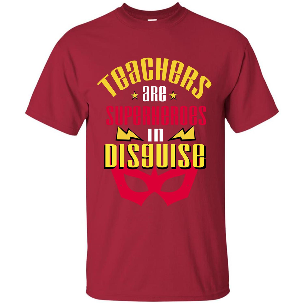 Teacher T-shirt Teacher Are Superheroes In Disguise Cardinal