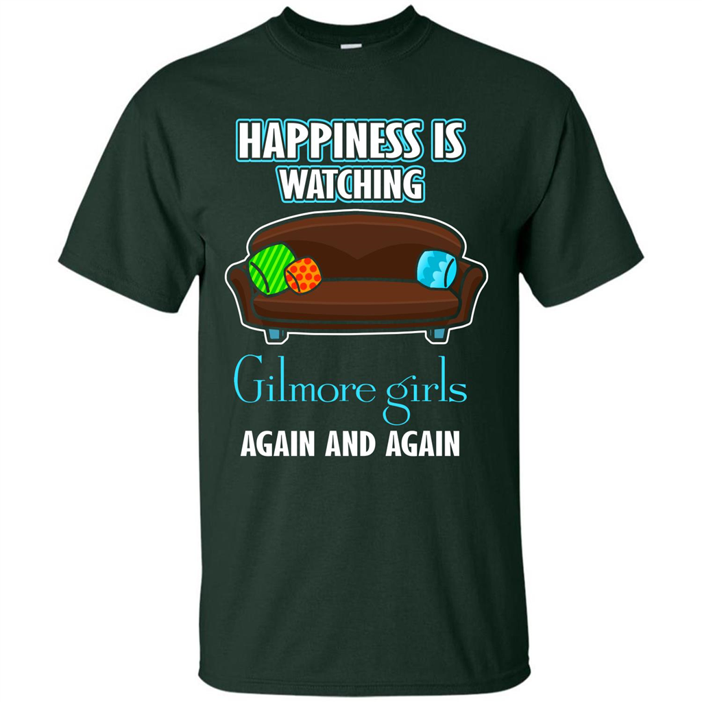 Movie T-shirt Happiness Is Watching Again And Again Forest Green