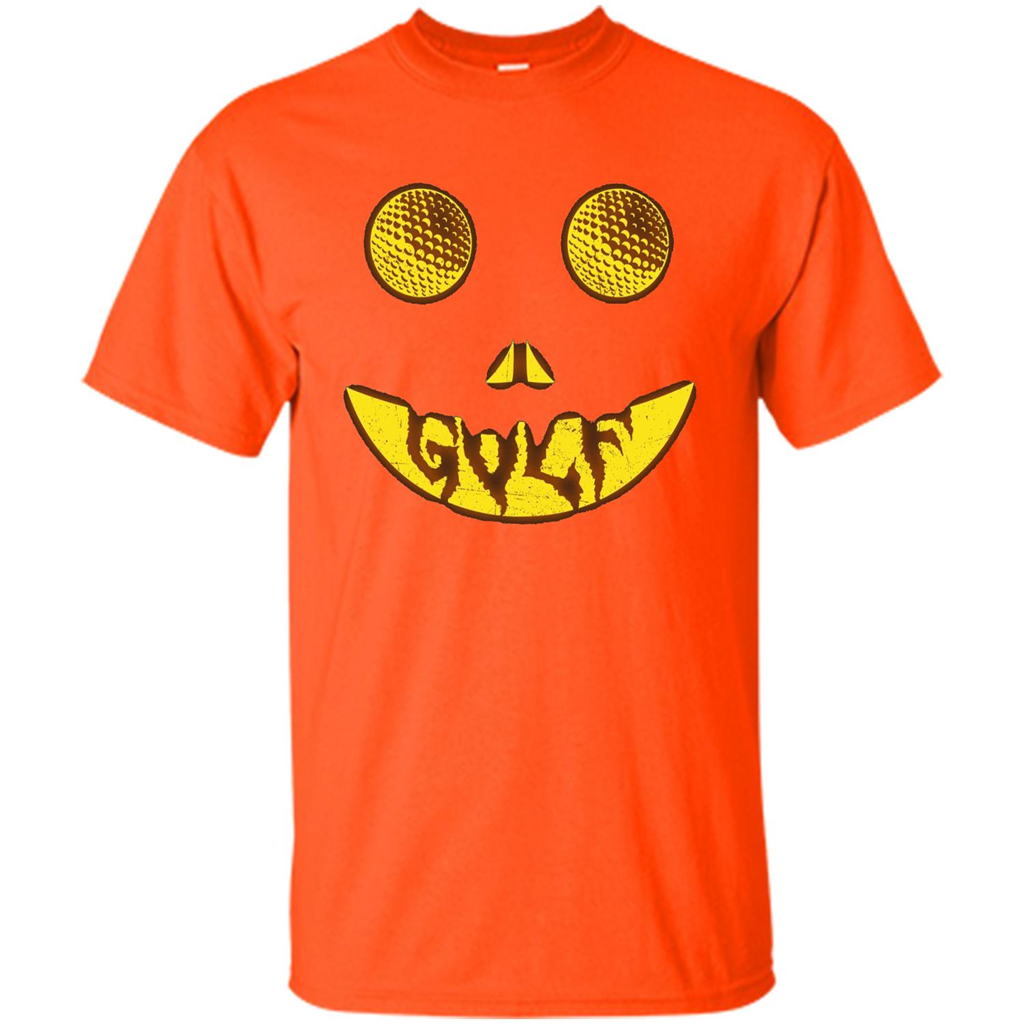 Halloween Costume Golf Scary Face Halloween T-Shirt Orange