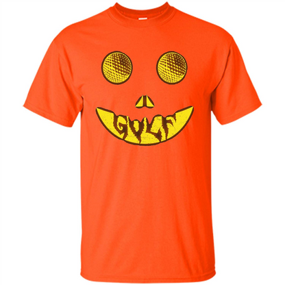 Halloween Costume Golf Scary Face Halloween T-Shirt Orange