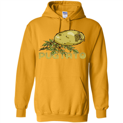Pug Love Pug And Potato T-shirt Gold