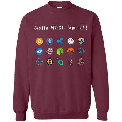 Ethereum Bitcoin Litecoin Gotta Hodl Em All Crypto T-Shirt