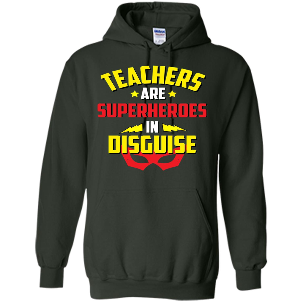 Funny Teacher Superpower Superhero In Disguise T-shirt Forest Green