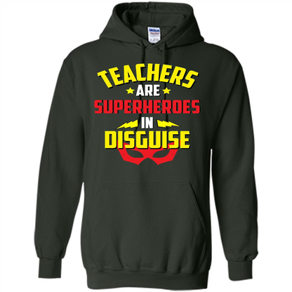 Funny Teacher Superpower Superhero In Disguise T-shirt Forest Green