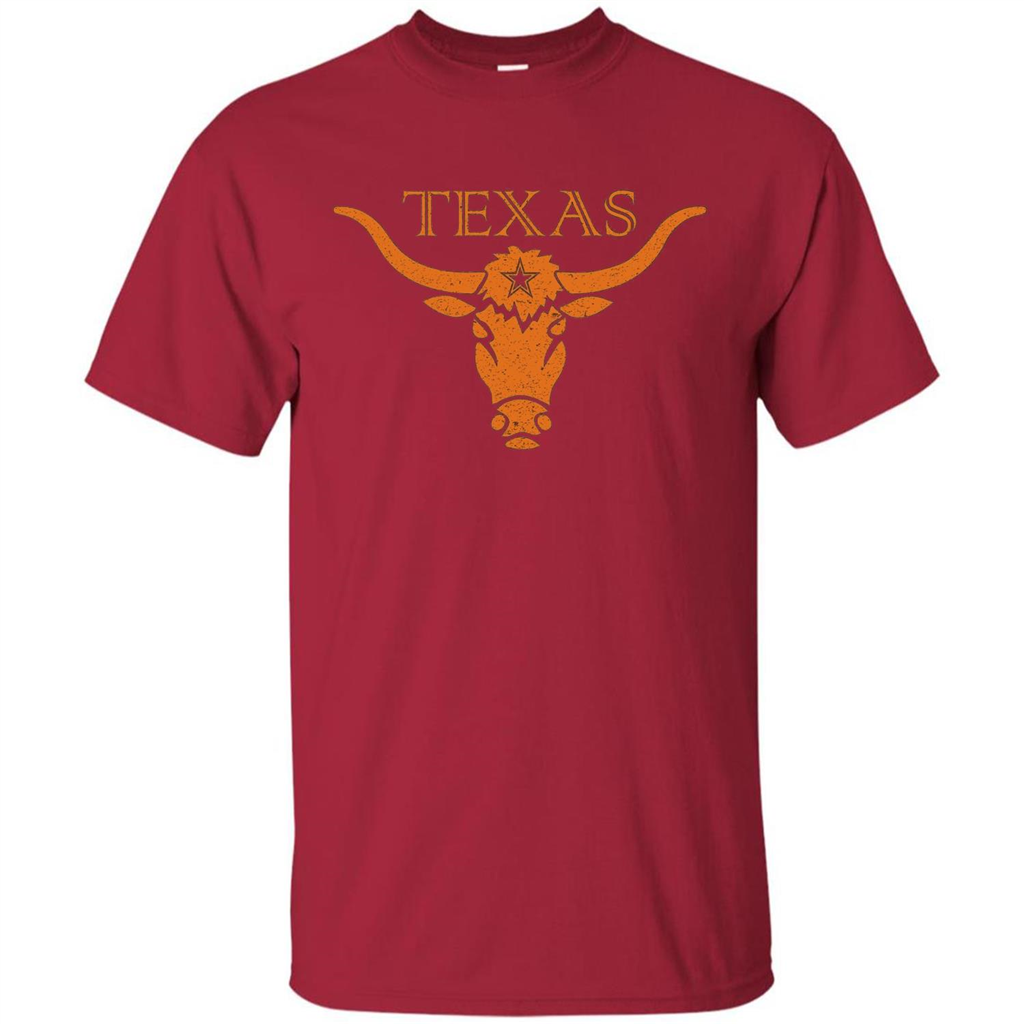 Orange Texas Longhorn Bull T-shirt Cardinal