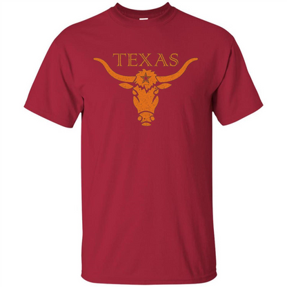 Orange Texas Longhorn Bull T-shirt Cardinal