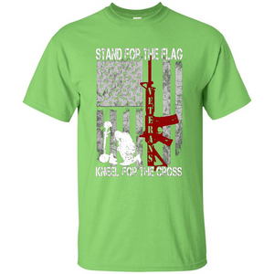 Mens Stand for the flag Kneel for the cross T Shirt