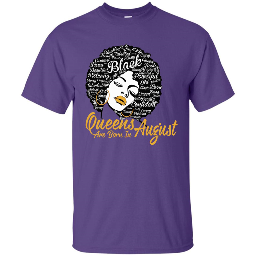 Queen Are Born In August T-shirt Purple