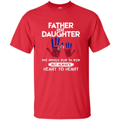 Father And Daughter Father's Day T-shirt Heart To Heart Red