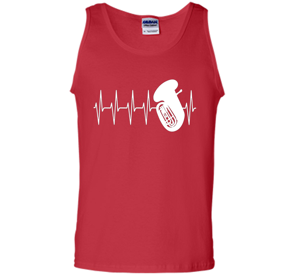 Sousaphone T-shirt Heartbeat Tube Sousaphone Red
