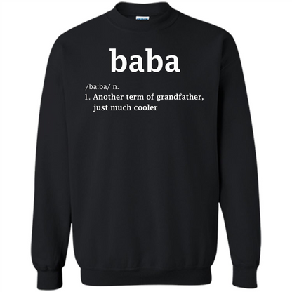 Fathers Day T-shirt Baba Definition Black