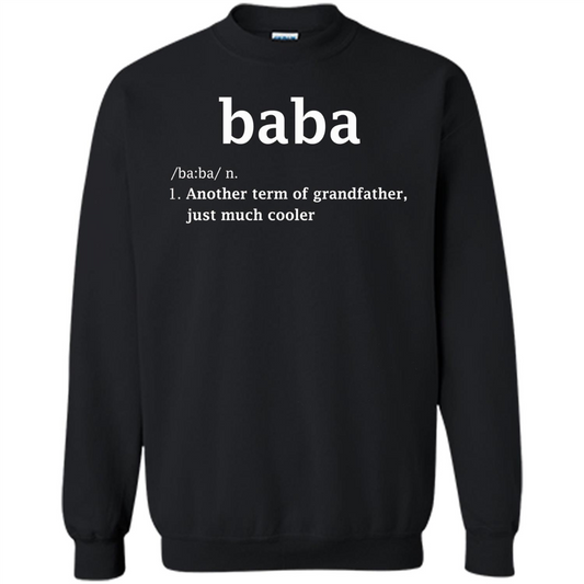 Fathers Day T-shirt Baba Definition Black