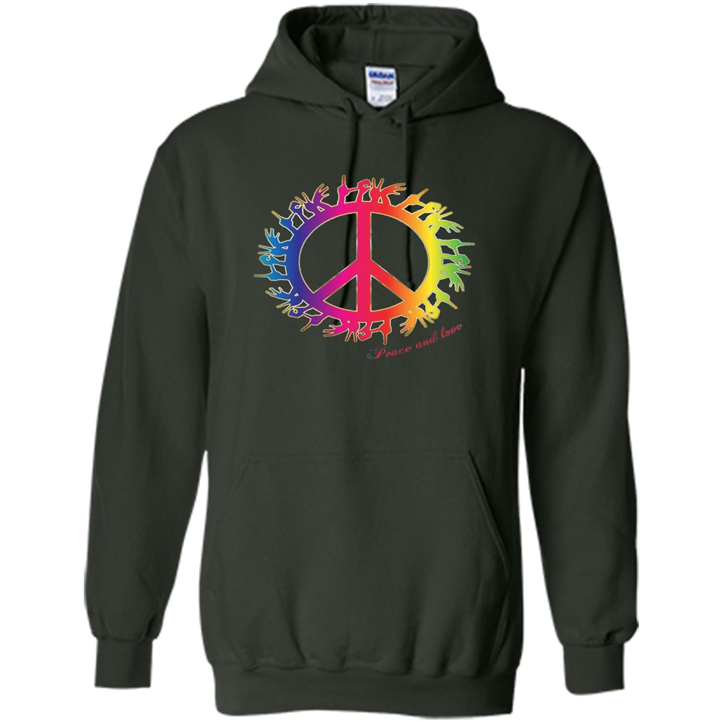 Peace and Love American Sign Language ASL T-shirt Forest Green