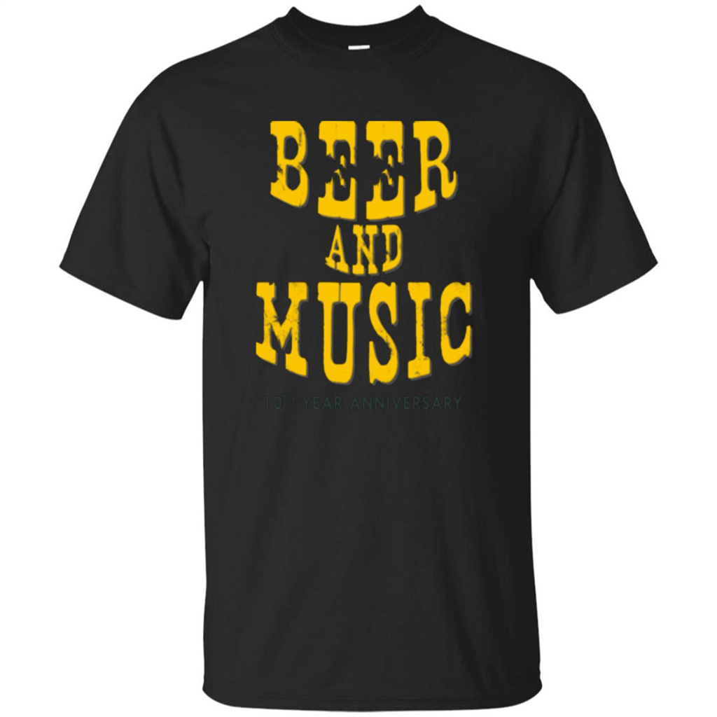 Beer And Music 10th Year Anniversary T-shirt Black