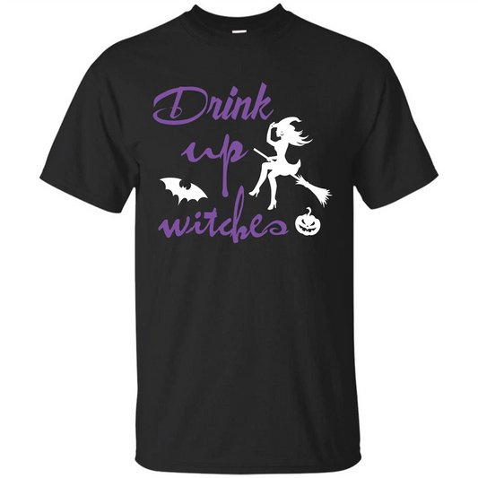Halloween T-shirt Drink Up Witches T-shirt Black