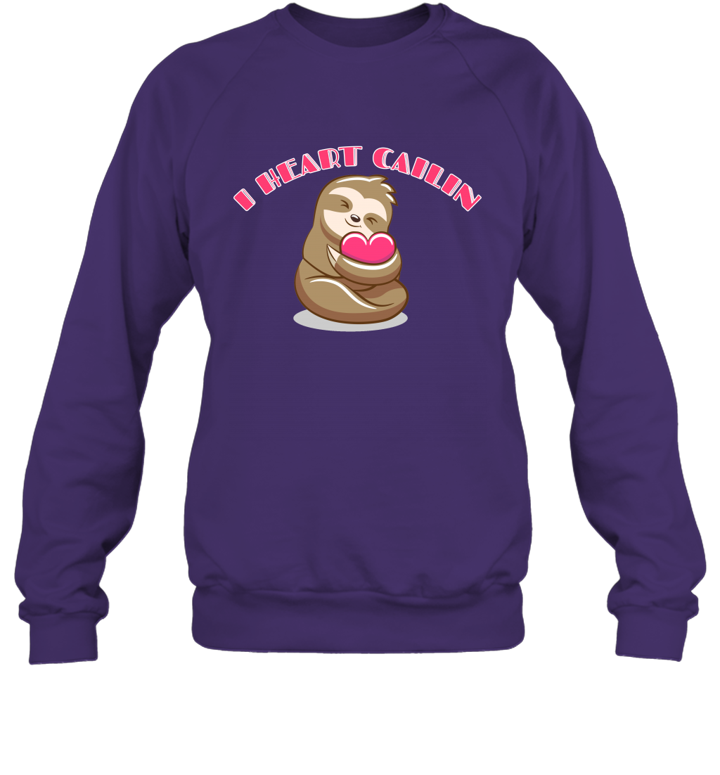 I Heart Cailin Sloth Shirt Sweatshirt Sweatshirt Purple