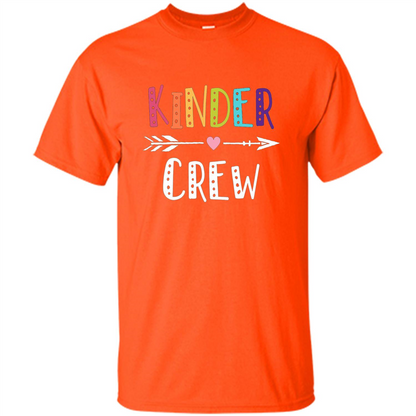 Kinder Crew Kindergarten Teacher T-Shirt School Day T-shirt Orange