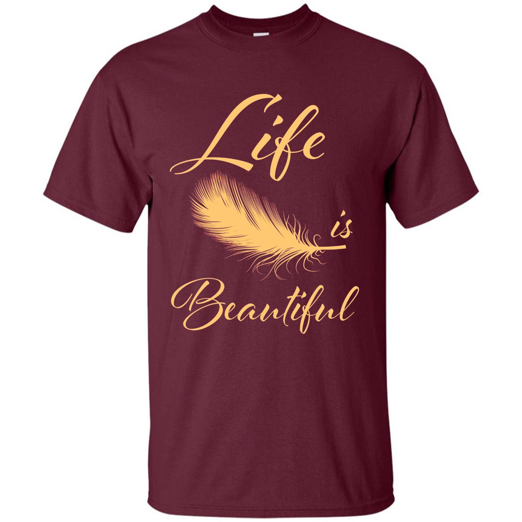 Beautiful Life Wing T-shirt Life Is Beautiful Maroon