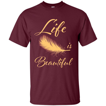Beautiful Life Wing T-shirt Life Is Beautiful Maroon