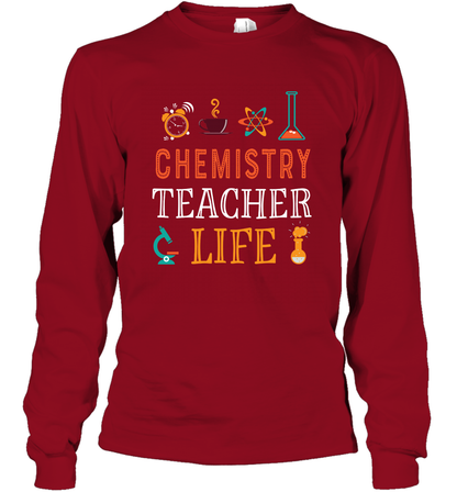 Chemistry Teacher Life Shirt For Womens Mens Long Sleeve T-Shirt Long Sleeve T-Shirt Cardinal Red