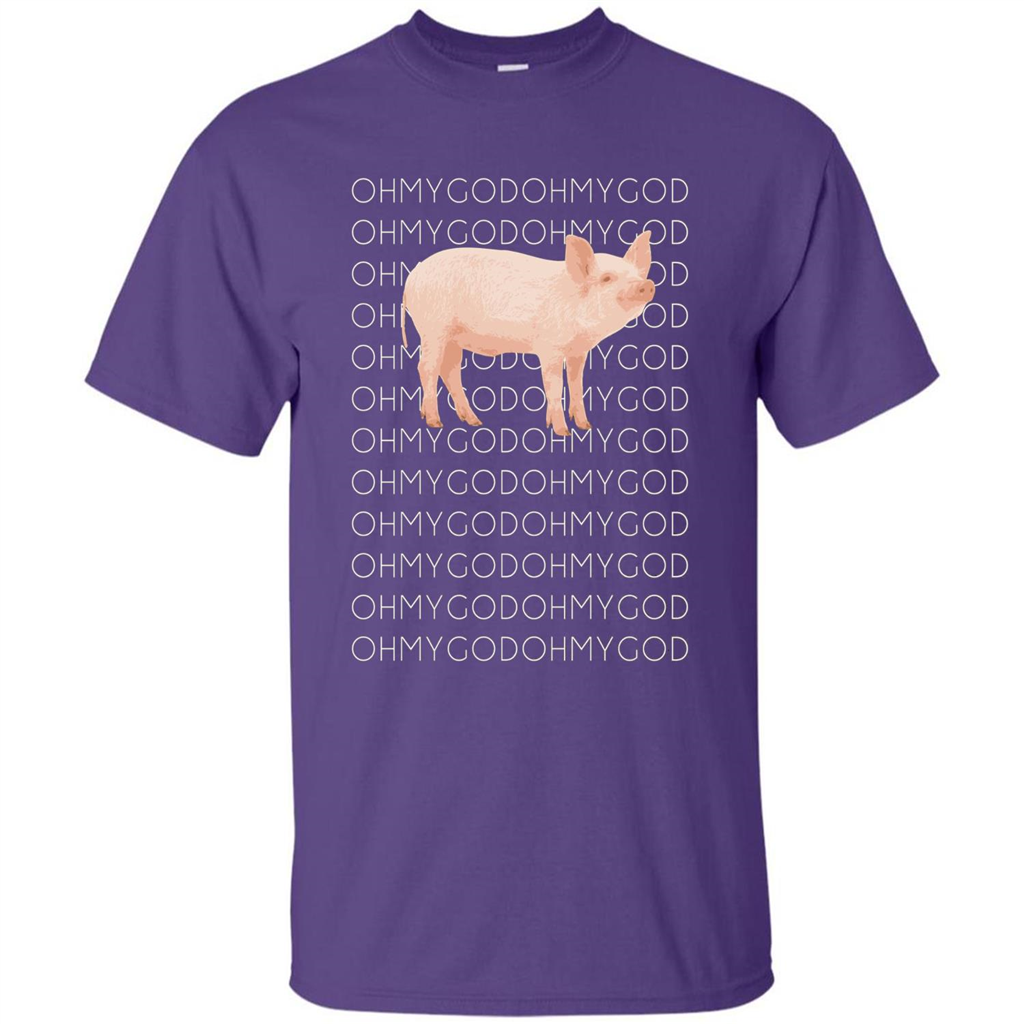 Oh My God Pig T-shirt Cute Pig T-shirt Purple