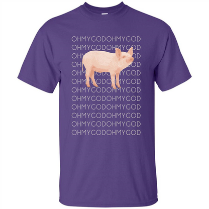 Oh My God Pig T-shirt Cute Pig T-shirt Purple