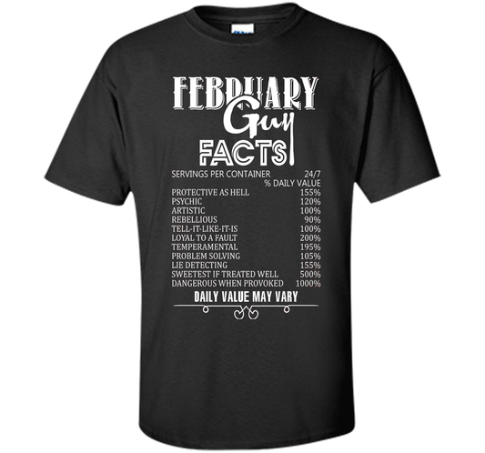 February Guy Facts T-shirt Black