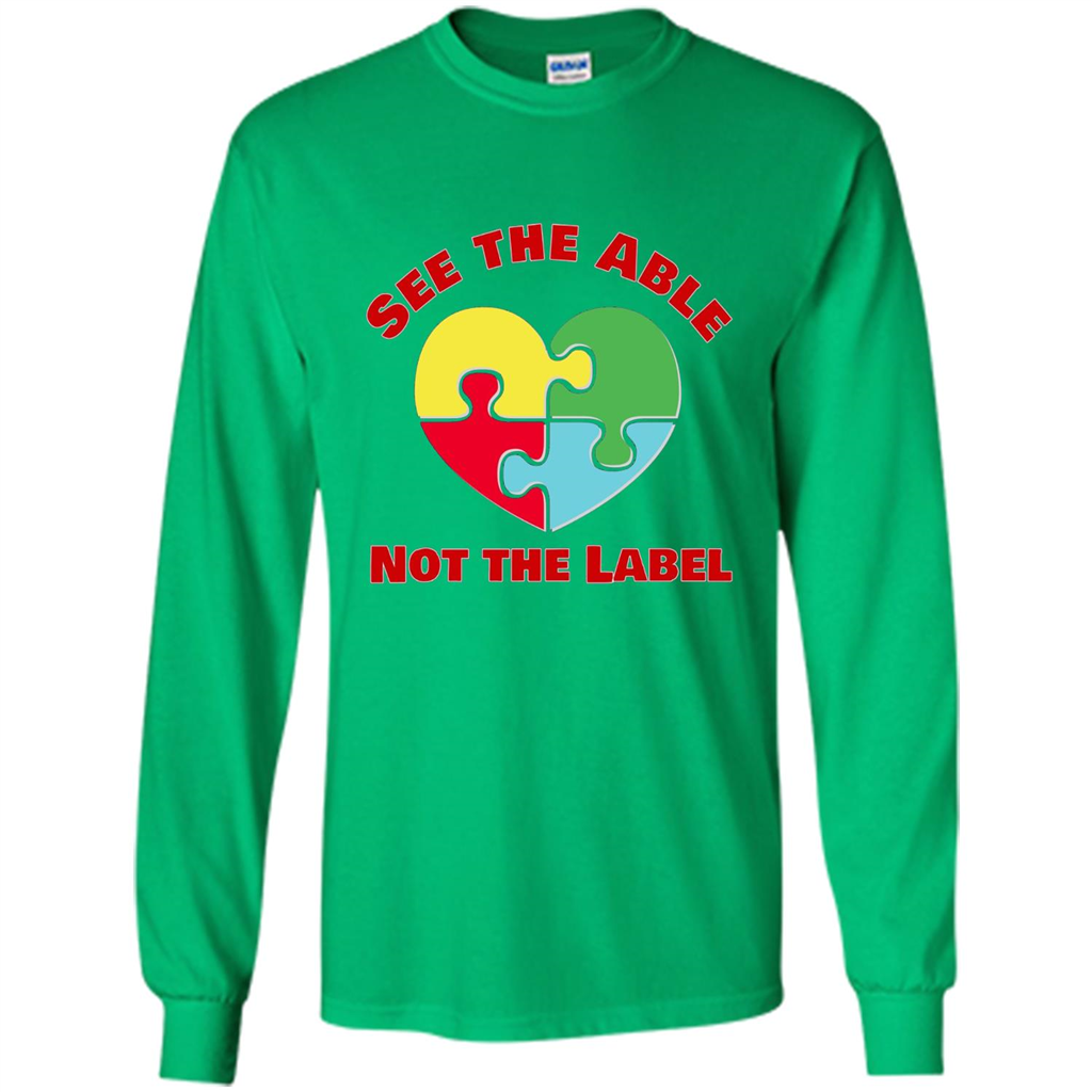 Autism Awareness T-shirt See the Able Not the Label Irish Green