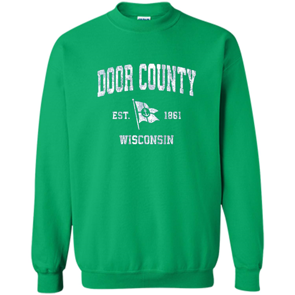 Door County Wisconsin WI Est 1861 T-shirt Irish Green