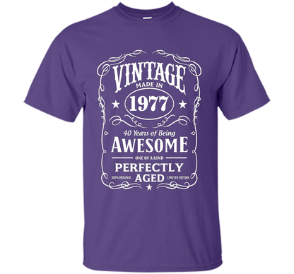 Vintage Made In 1977 Birthday Gift T-Shirt shirt Purple