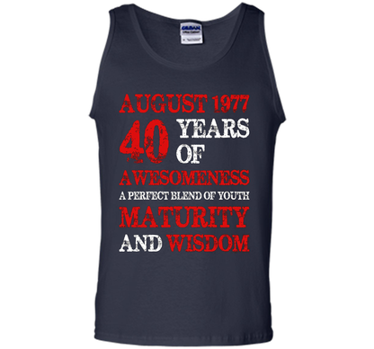 Vintage Limited August 1977 Edition - 40th Birthday Gift shirt Navy