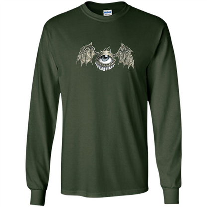 Eyebat T-shirt Scary Halloween Tshirt Forest Green