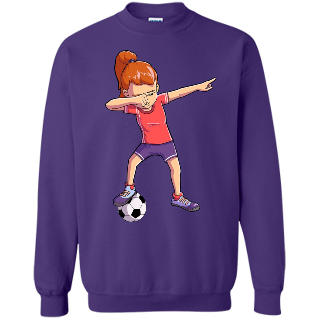 Dabbing Soccer Girl T-shirt Dab Dance T-shirt Purple