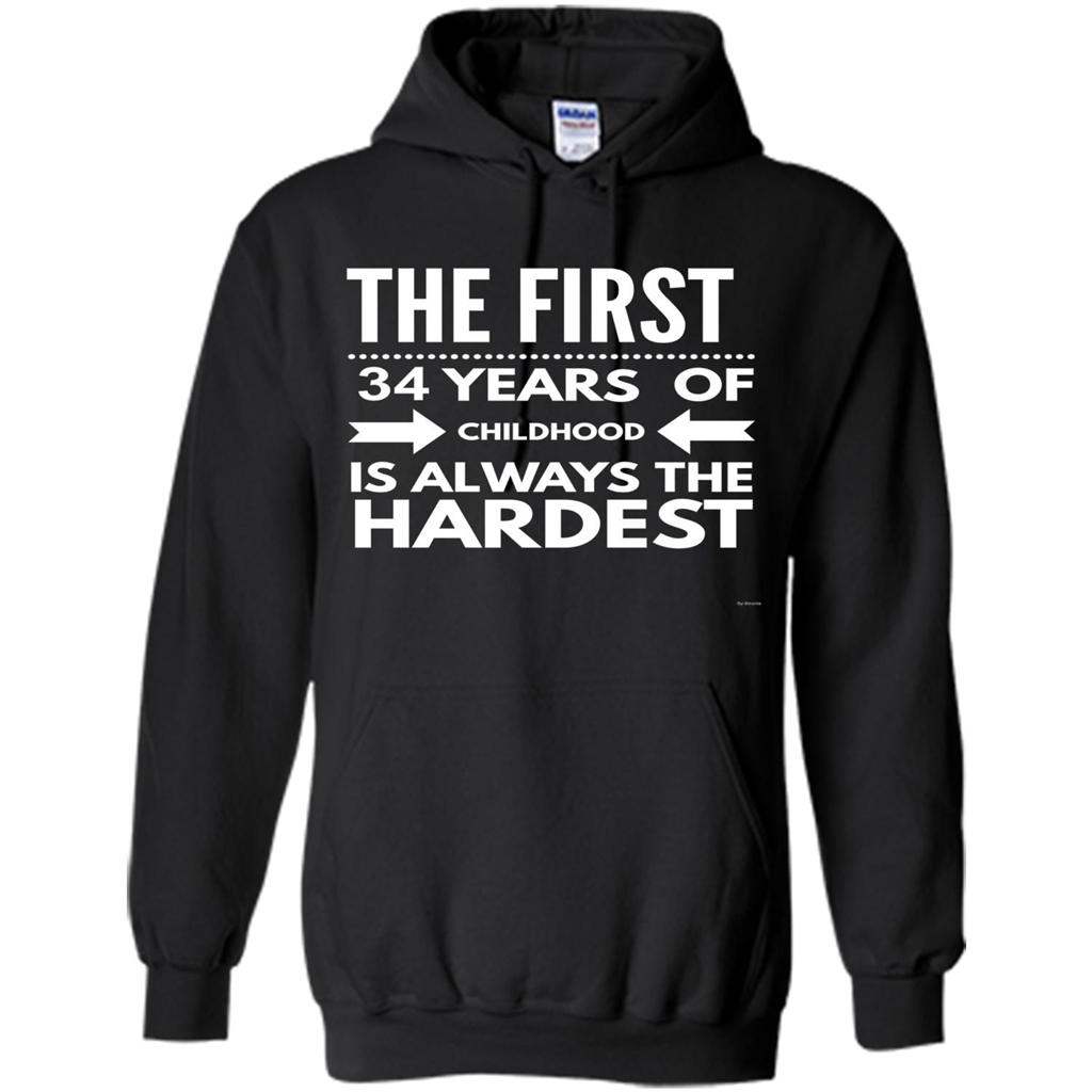 Funny 34 Year Old Birthday T-shirt Is Always The Hardest Black