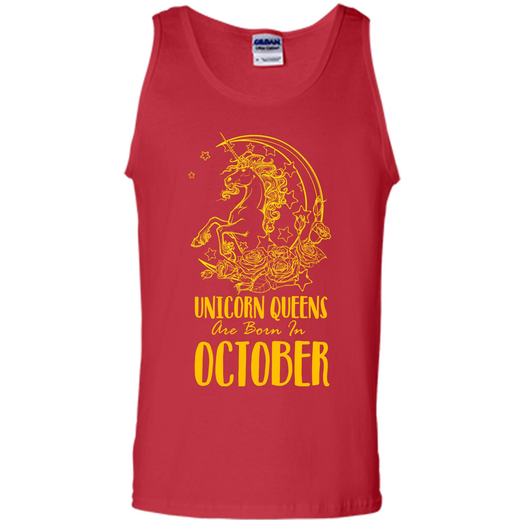 October Unicorn T-shirt Unicorn Queens Are Born In October Red