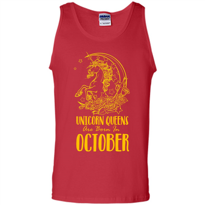 October Unicorn T-shirt Unicorn Queens Are Born In October Red