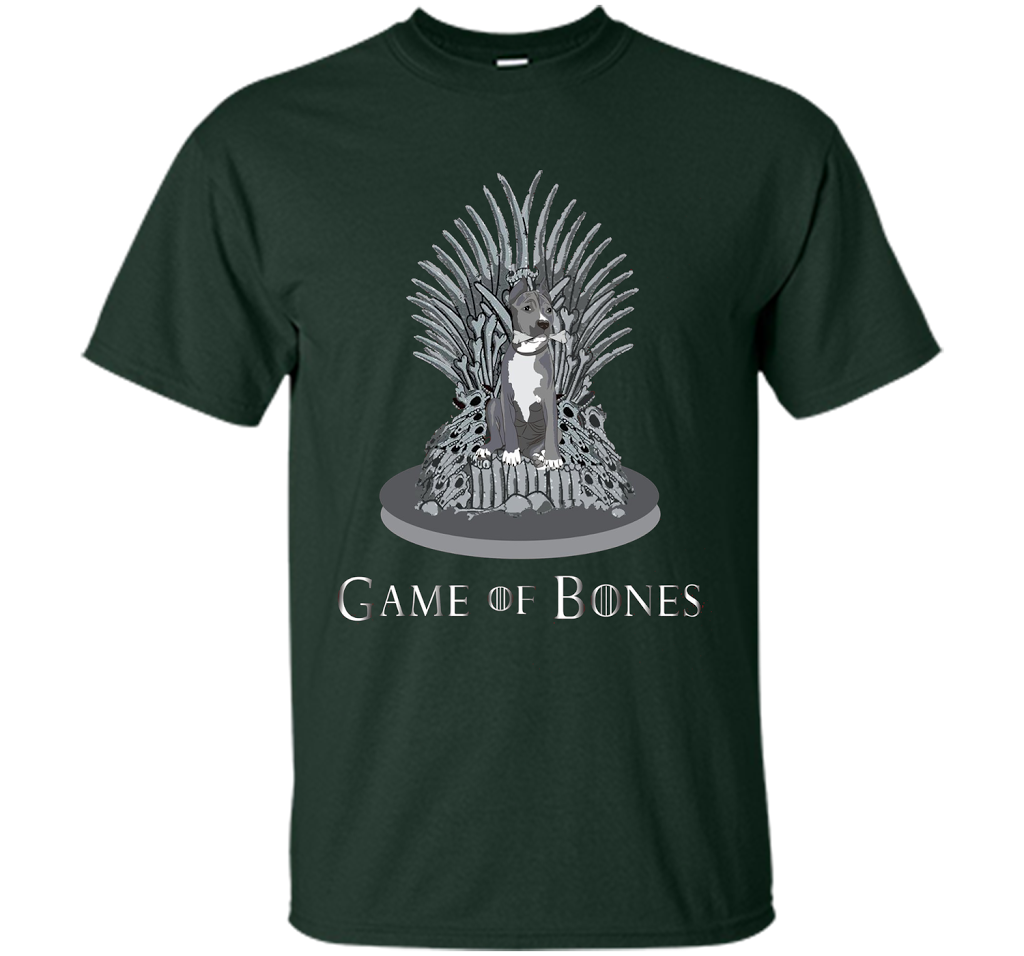 Pitbull Game of Bones Funny Parody T-shirt Forest Green
