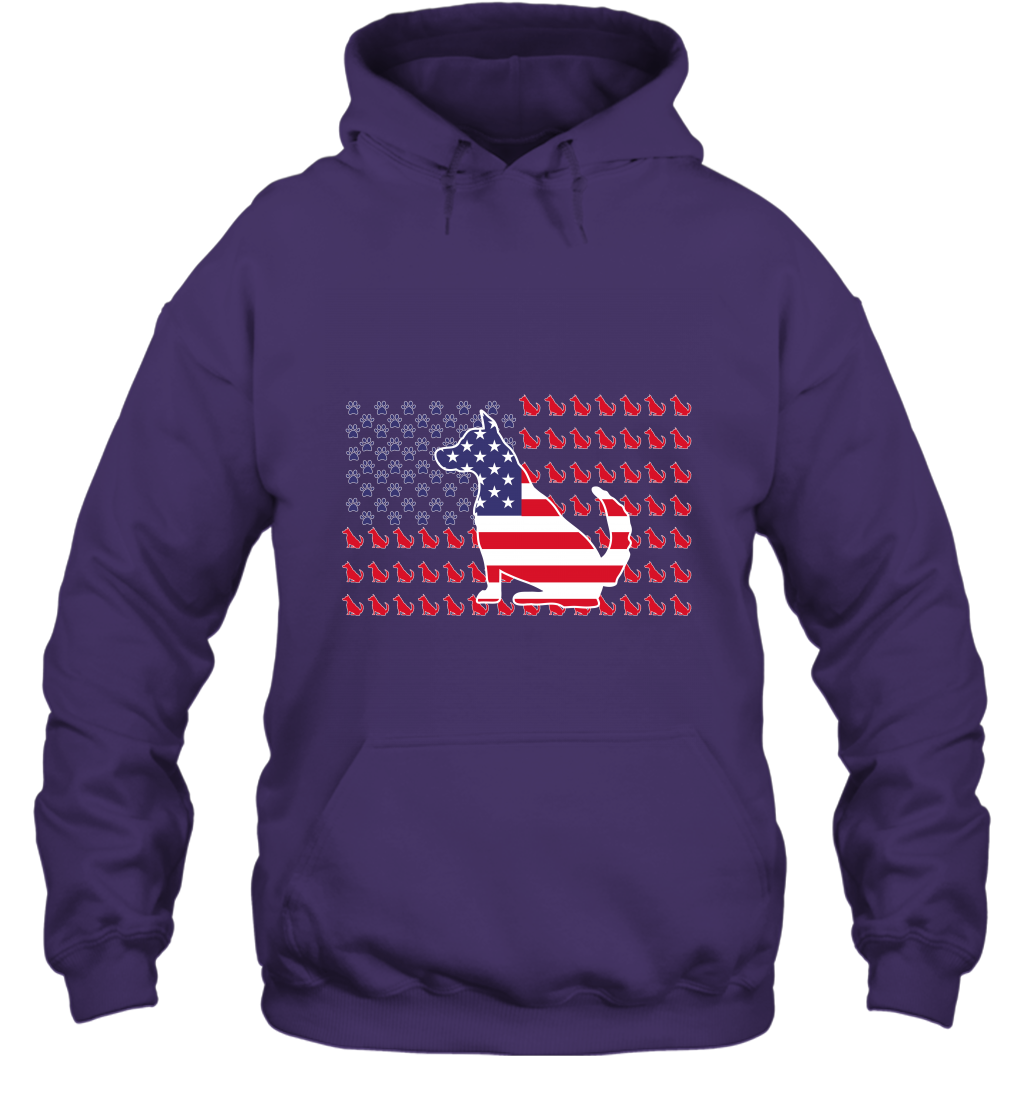 American Flag Dogs Lovers Shirt Hoodie Purple