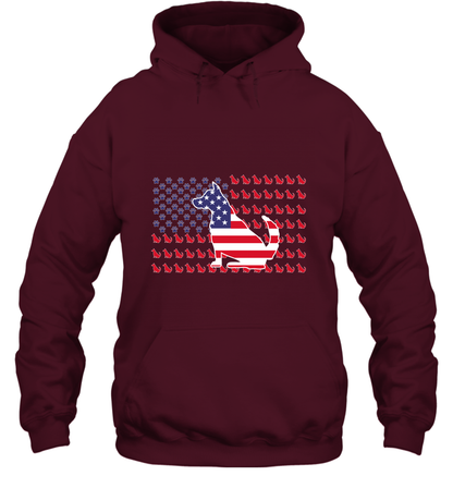 American Flag Dogs Lovers Shirt Hoodie Maroon