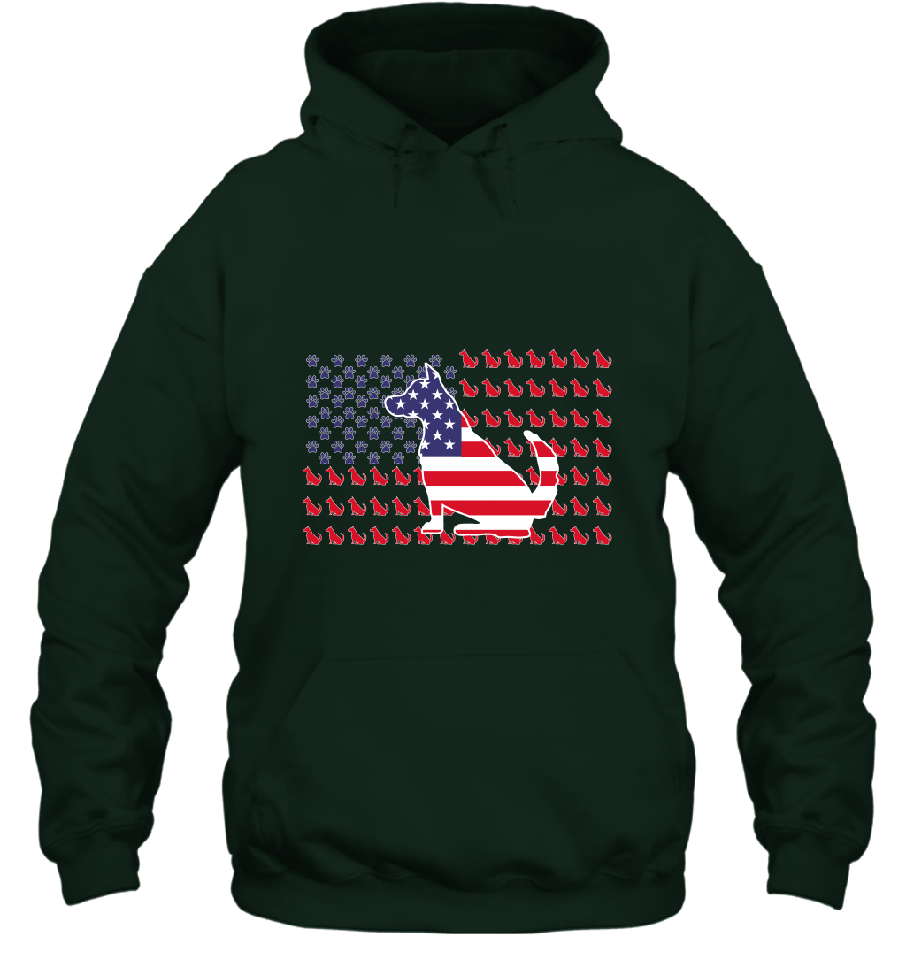 American Flag Dogs Lovers Shirt Hoodie Forest