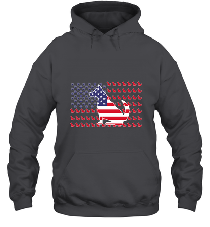 American Flag Dogs Lovers Shirt Hoodie Dark Heather