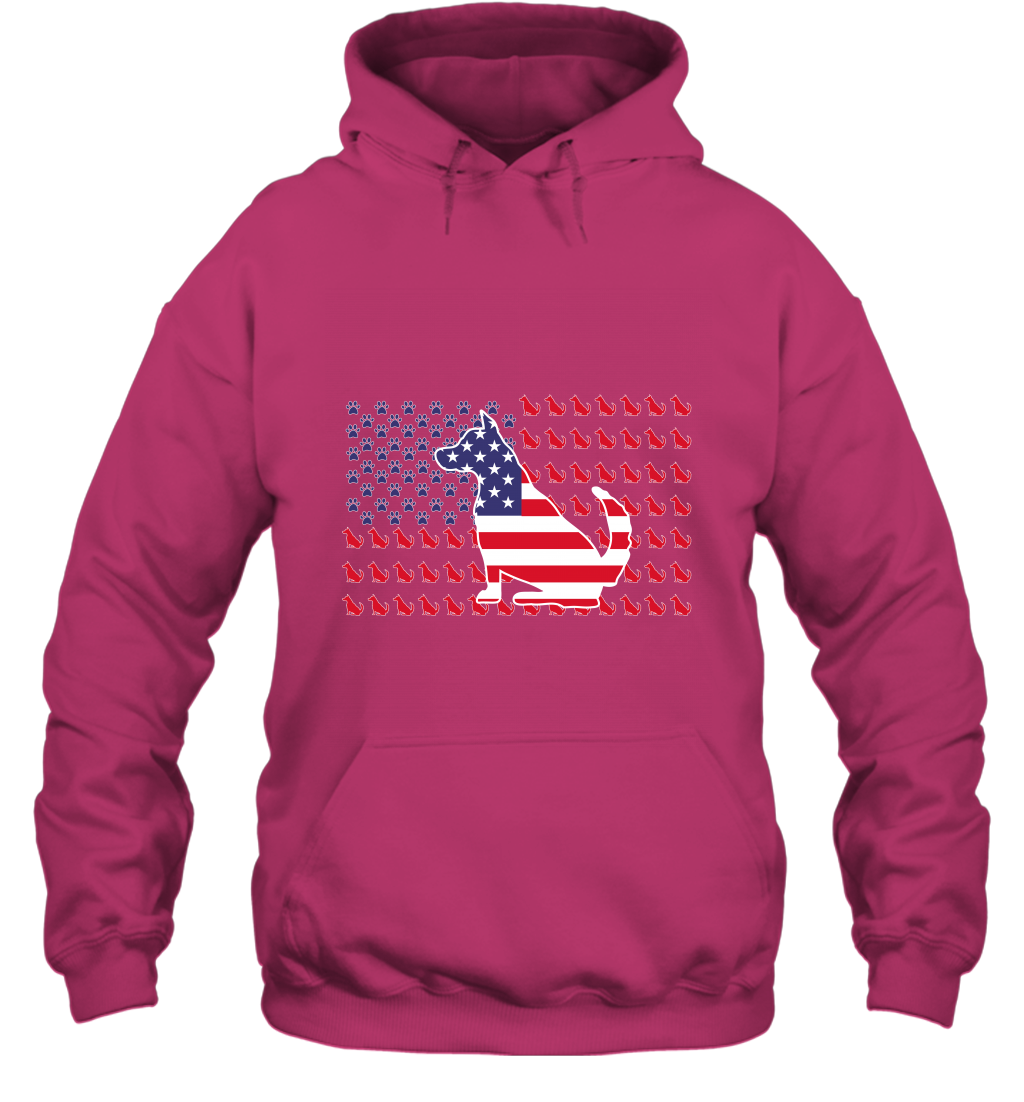 American Flag Dogs Lovers Shirt Hoodie Heliconia