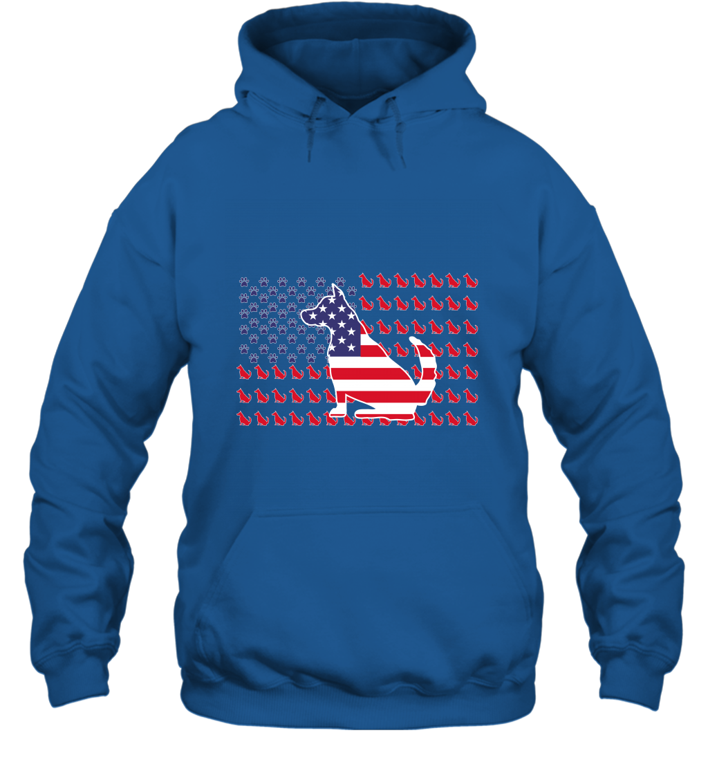 American Flag Dogs Lovers Shirt Hoodie Royal